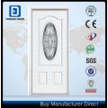 Templado vidrio Oval decorativo americano Metal Exterior frontal puerta de acero